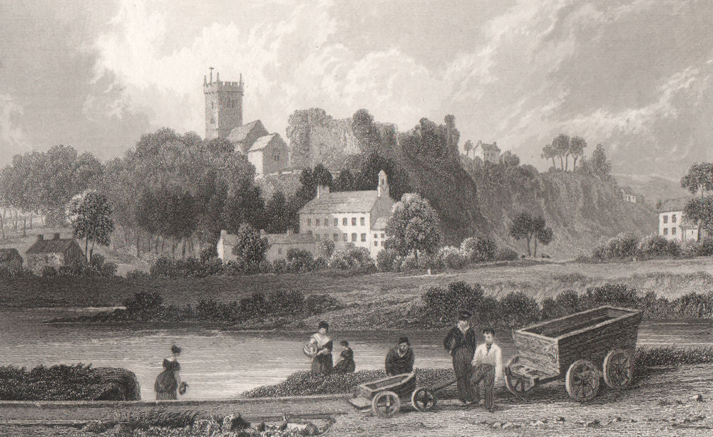 Bridgend, Glamorganshire, Wales, by Henry Gastineau 1835 old antique print